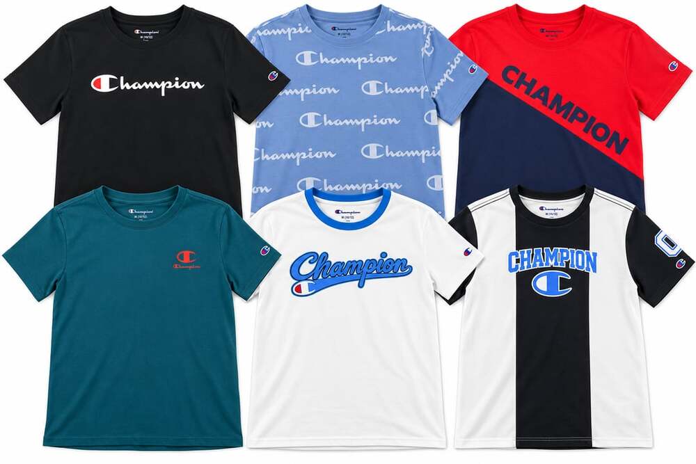 NWT - lot of 6 Champion Graphic T-Shirts Size M (10/12)